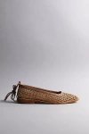 Kaanas Nana Ankle-strap Woven Ballet Flats In Yellow