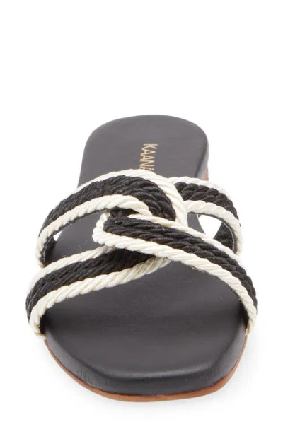 Kaanas Olas Slide Sandal In Black/white