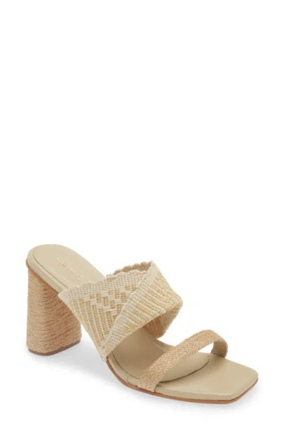 Kaanas Rai Square Toe Sandal In Oat