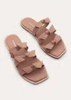 KAANAS RECIFE BOW LEATHER SLIDE IN NUDE