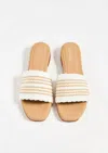 Kaanas Sage Handwoven Slide Sandal In Cream In White
