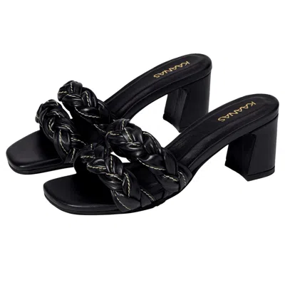 Kaanas Tartu Braided Heel With Contrast Stitching Black H00140r-001 Women's