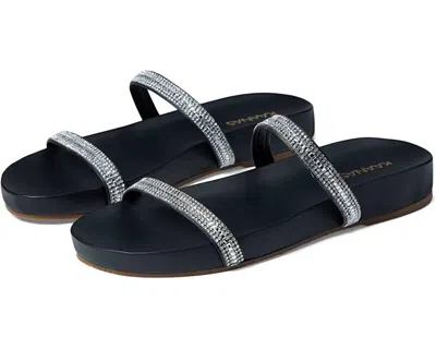 Kaanas Women's Alanis Double Diamond Sandals In Black+ In Blue