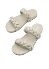 Kaanas Coco Chunky Braided Pool Slide In Off White