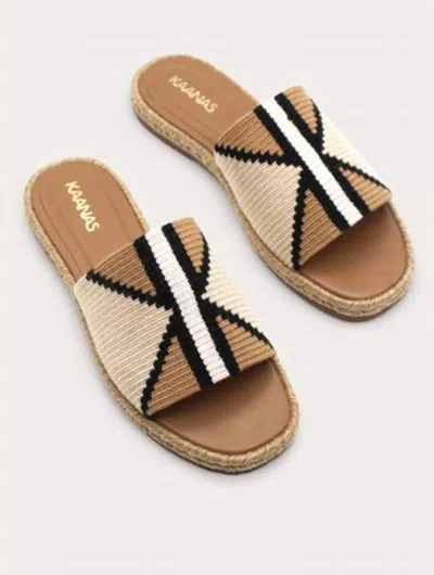 Kaanas Kaena Handwoven Espadrille Sandal In Coffee In Brown