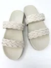 Kaanas Women Montezuma Braided Slide In Ivory White In White