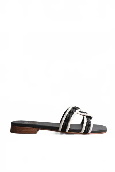 Kaanas Women's Olas Sandal In Black And White In Multi
