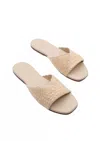 Kaanas Women's Paiage Handwoven Slide Sandal In Beige In Sand