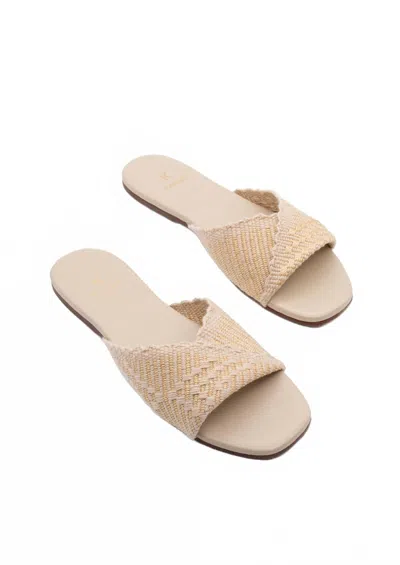 Kaanas Women's Paiage Handwoven Slide Sandal In Beige In Sand