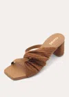 Kaanas Women's Tenorio Asymmetrical Textured Heel Sandal In Caramel In Brown