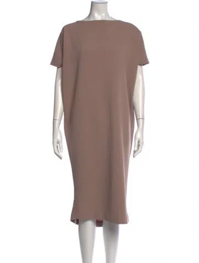 Pre-owned Kaarem Bateau Neckline Midi Length Dress In Neutral