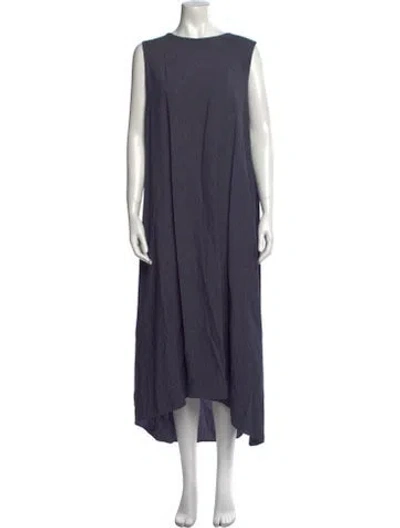 Pre-owned Kaarem Crew Neck Long Dress In Blue
