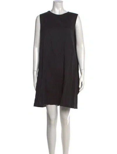Pre-owned Kaarem Crew Neck Mini Dress In Black