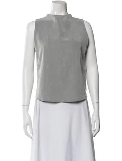 Pre-owned Kaarem Crew Neck Sleeveless Top In Gray