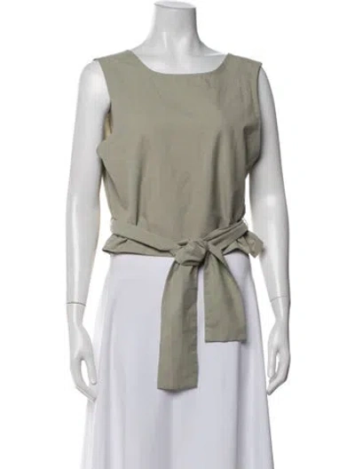 Pre-owned Kaarem Crew Neck Sleeveless Top In Green