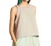 Kaarem Fennel Sleeveless Back V Cropped Top In Grey In Gray