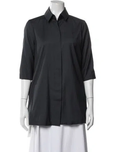 Pre-owned Kaarem Long Sleeve Top In Blue