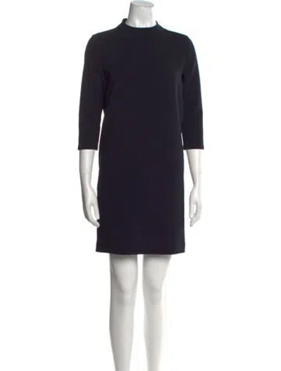 Pre-owned Kaarem Mock Neck Mini Dress In Black