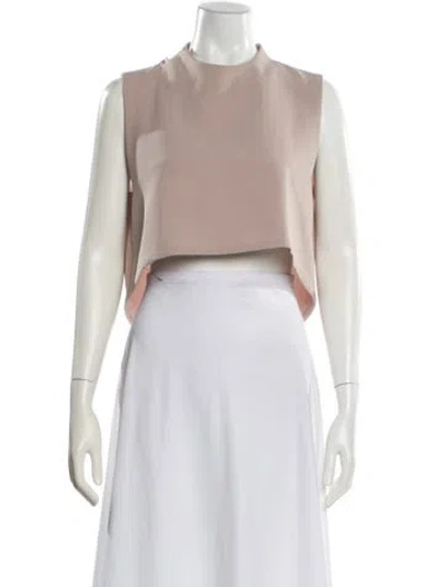 Pre-owned Kaarem Mock Neck Sleeveless Top In Pink