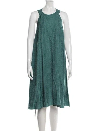 Pre-owned Kaarem Patterned Knee-length Dress In Green