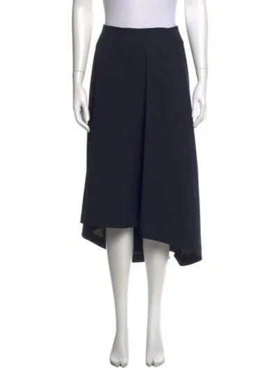 Pre-owned Kaarem Pleated Accents Midi Length Skirt In Blue