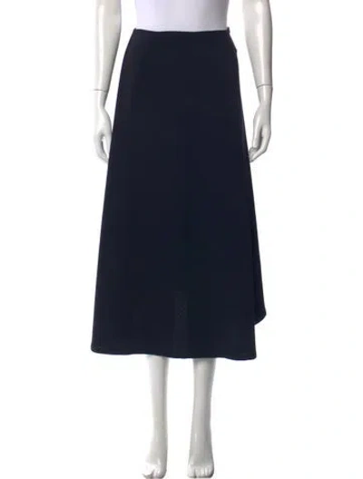 Pre-owned Kaarem Pleated Accents Midi Length Skirt In Blue
