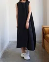 Kaarem Sleeveless Overlap Maxi Dress In Black