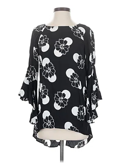 Pre-owned Kaari Blue 3/4 Sleeve Blouse In Black