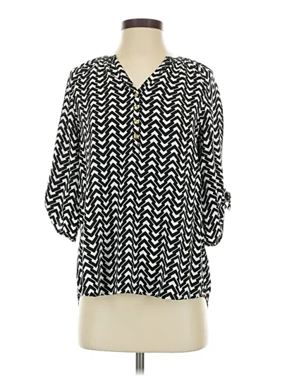 Pre-owned Kaari Blue 3/4 Sleeve Blouse In Black
