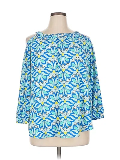 Pre-owned Kaari Blue 3/4 Sleeve Blouse In Blue