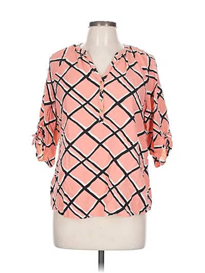 Pre-owned Kaari Blue 3/4 Sleeve Blouse In Pink