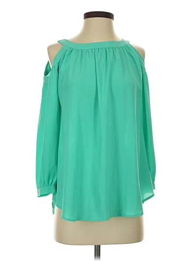 Pre-owned Kaari Blue 3/4 Sleeve T-shirt In Green