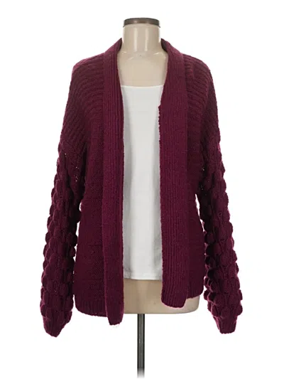Pre-owned Kaari Blue Cardigan Sweater In Burgundy