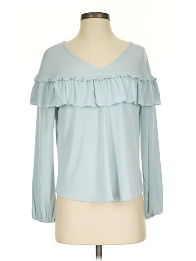 Pre-owned Kaari Blue Long Sleeve Blouse In Teal