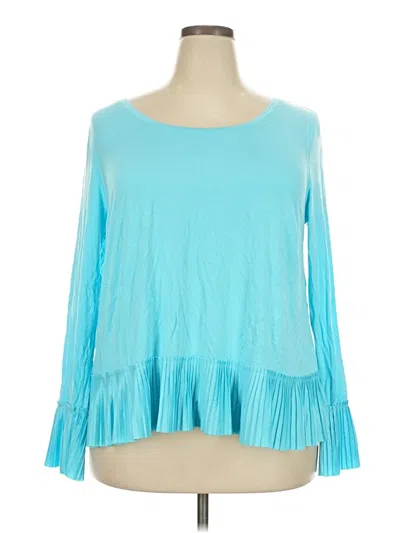 Pre-owned Kaari Blue Long Sleeve Blouse In Teal