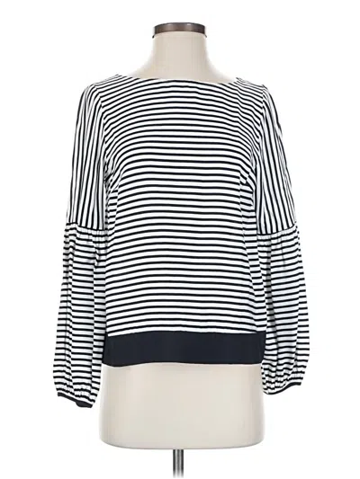 Pre-owned Kaari Blue Long Sleeve Blouse In White