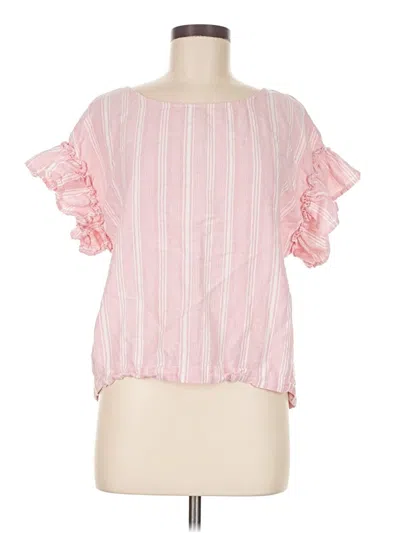 Pre-owned Kaari Blue Short Sleeve Blouse In Pink