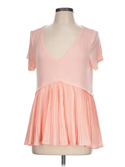 Pre-owned Kaari Blue Short Sleeve Blouse In Pink