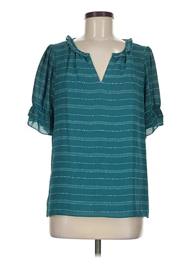 Pre-owned Kaari Blue Short Sleeve Blouse In Teal