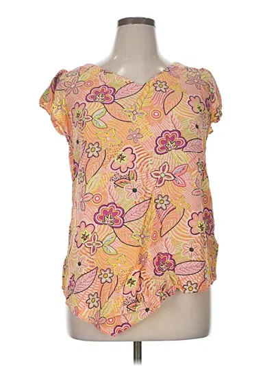 Pre-owned Kaari Blue Short Sleeve Blouse In Yellow