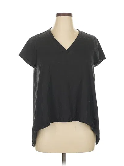 Pre-owned Kaari Blue Short Sleeve Top Black V Neck Tops