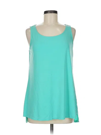 Pre-owned Kaari Blue Sleeveless Top Teal Scoop Neck Tops In Blue
