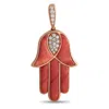 Kabana 14k Rose Gold 0.33 Ct. Tw. Diamond Hamsa Pendant In Gold