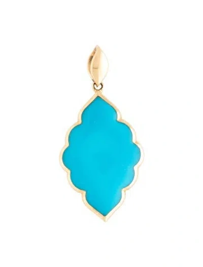 Pre-owned Kabana 14k Turquoise Pendant In Multicolor