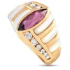 Kabana 14k Yellow Gold 0.32ct Diamond, Tourmaline And Mother Of Pearl Ring Ka07-041624 In Gold