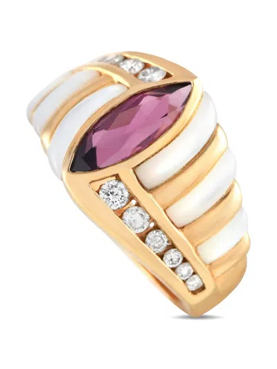 Pre-owned Kabana  14k Yellow Gold Tourmaline And Diamond Ring