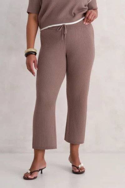 Kada The Awaken Rib Crop Pant In Brown