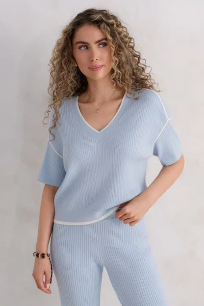 Kada The Awaken Rib V-neck In Blue