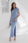 Kada The Cupro Infinity Tee Maxi Dress In Blue