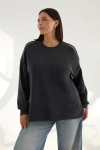 Kada The Cupro Oversized Crew Sweatshirt In Black